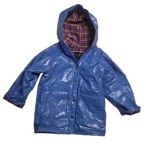 Apres Sport Kids Girls  Vintage Lined Blue  Ski Rain Jacket Coat Size 4